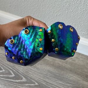 Blue Green Gold Mermaid Holographic Toe Caps Toe Guards for Rollerskates